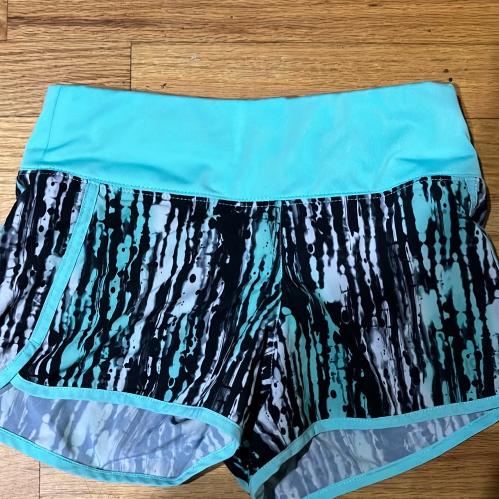 Kids Aqua and Black Patterned Shorts